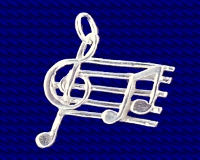 Sterling Silver Bar of Music charm